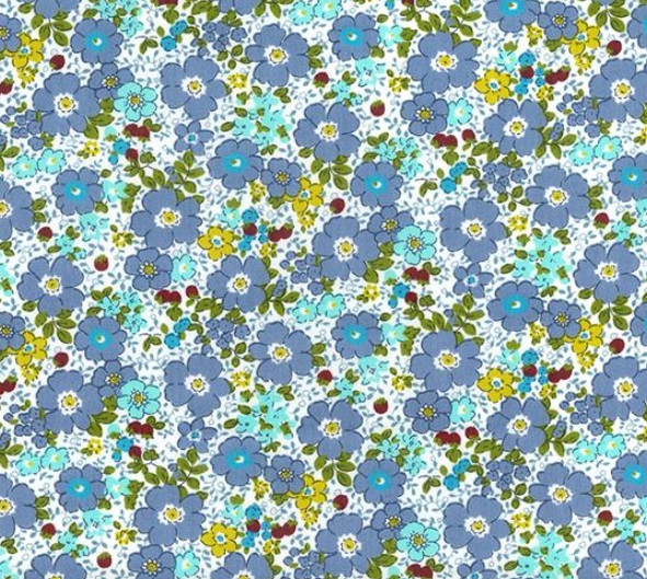 Rose & Hubble Cotton Poplin Blue Florals